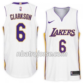 Män Los Angeles Lakers Tröja Jordan Clarkson 6 Nike 2017-18 Vit Swingman